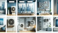 Various HVAC installations and setups in modern interiors, illustrating efficient climate control systems.